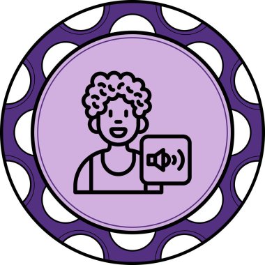 Ses web simgesi vektör illüstrasyonu