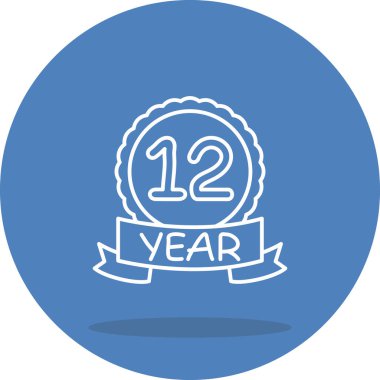 12. yıldönümü ikonu. Uygulamalar için rozet
