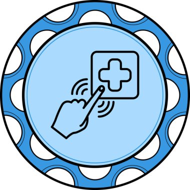 Acil Durum Düğmesi Zarif Modern Yaratıcı Sanat Sembolü