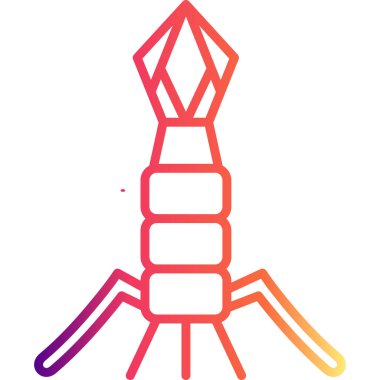 Bakteriyofaj. Web simgesi basit tasarım