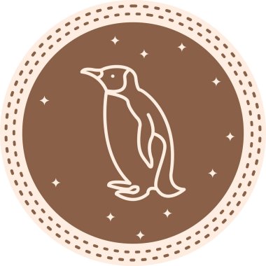 Penguen simgesi vektör çizimi tasarımı