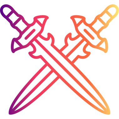 Kılıç Stili Özel Vektör Tasarım Varlığı