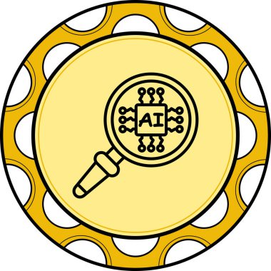 Devre kartlı mikroçip simgesi. Doğrusal ve siluet biçimi.