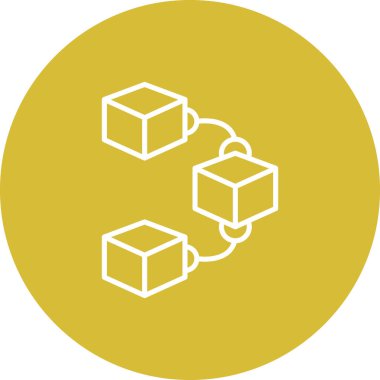 Blockchain simgesi, basit düz resimleme