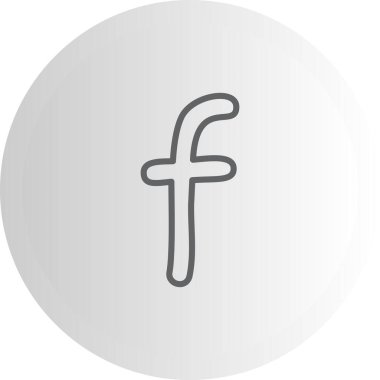 Küçük harf F web simgesi vektör illüstrasyonunun temsili
