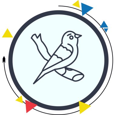 Kırmızı Tanager simge vektör çizimi