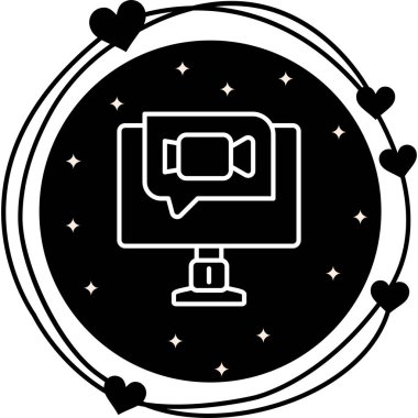 Video Çağrısı Asgari Düz Vektör İllüstrasyonu