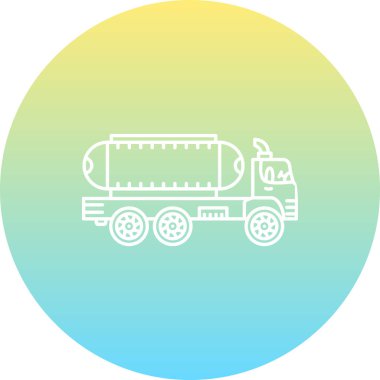 Karavanına büyük yatay silindirik bir tank monte edilmiş bir tanker ikonu..