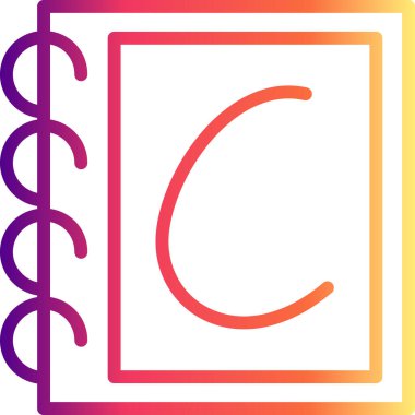 Küçük harf C web simgesi vektör illüstrasyonu