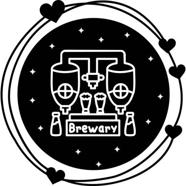bira fabrikası web simgesi vektör illüstrasyonu