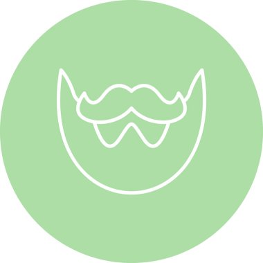 Bıyık ve sakalın basit taslak simgesi