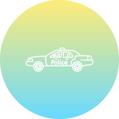 polis arabası ikon vektör illüstrasyonu 