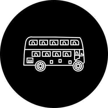 Çift Katlı Otobüs Hattı Simgesi, Vektör Resimleri 