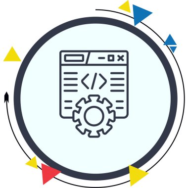 Web geliştirme çizgisi simgesi, vektör illüstrasyonu