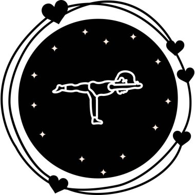 Savaşçı III simgesi. Uygulamalar için basit yoga logosu