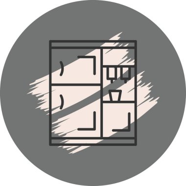 Modern buzdolabı simgesinin vektör çizimi