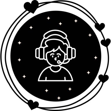 Müşteri Hizmetleri Ajanı Simgesi, vektör illüstrasyonu