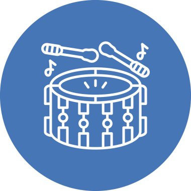 Davul Düz Simgesi, Basit İllüstrasyon