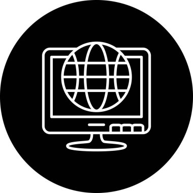 Dünya çapında web simgesi vektör illüstrasyonu