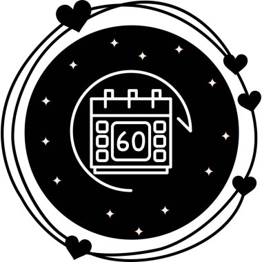 Takvim sayfasında 60 Gün. Basit web zamanlama simgesi
