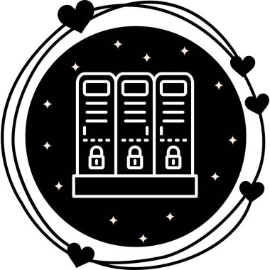 Lockers web simgesi vektör illüstrasyonu
