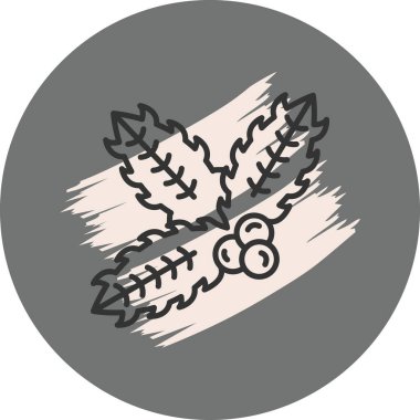 Noel Holly web simgesi vektör illüstrasyonu