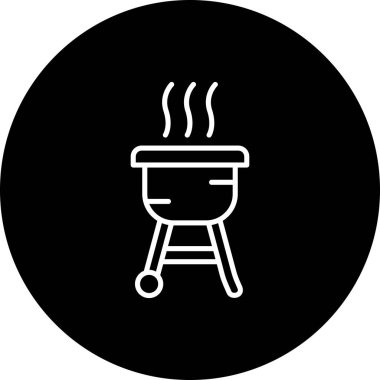 bbq ızgara simgesinin vektör illüstrasyonu