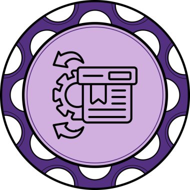 Envanter Yönetimi simgesi basit düz illüstrasyon