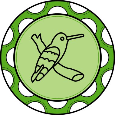 Violet taçlandırılmış Sinekkuşu Yaratıcı Modern Düz Vektör Tasarımı