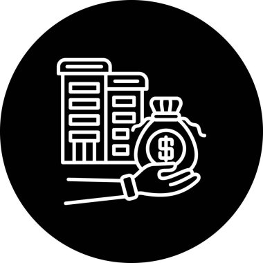 Emlak çizgisi simgesi, vektör illüstrasyonu