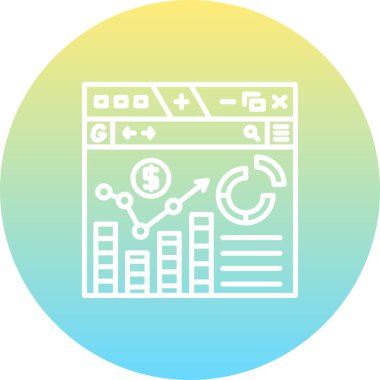 Gösterge Paneli Eşsiz Web Simgesi, Vektör İllüstrasyonu