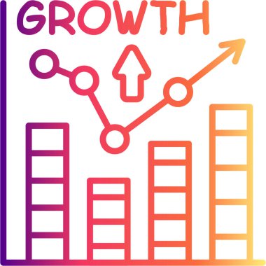 Büyüme web simgesi, modern vektör illüstrasyonu