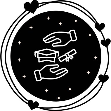 Burs simgesinin ana hat biçiminde vektör illüstrasyonu