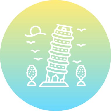 Pisa Kulesi Web simgesi vektör illüstrasyonu