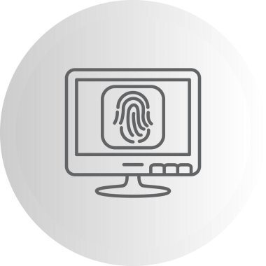 Parmak izi Çizgisi Simgesi Beyaz Arkaplanda İzole Edildi  