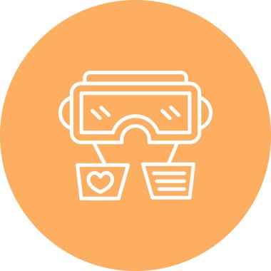 Sanal Gerçeklik Gözlüğü Web simgesi, vektör illüstrasyonu       