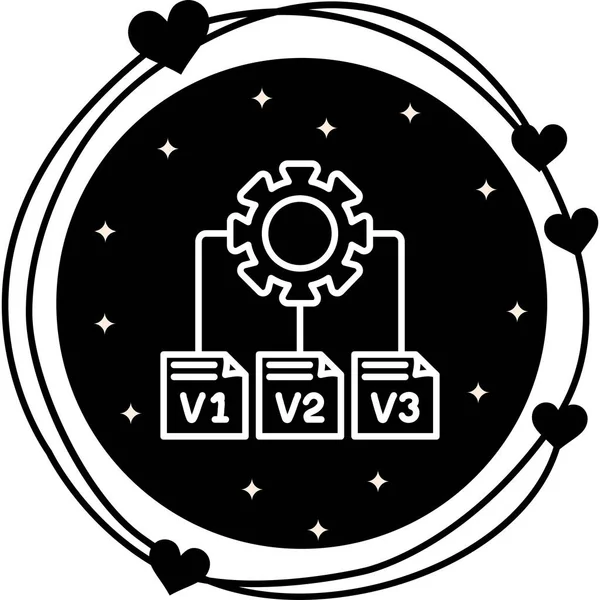 Sürüm Denetim web simgesi vektör illüstrasyonu