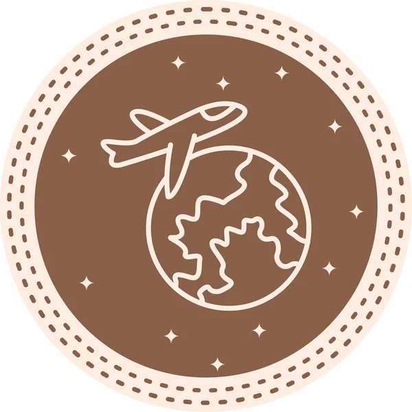 Bir dünyayı gösteren seyahat simgesi, rezervasyon uygulamaları veya turizm web sayfaları için uygun bir uçak.