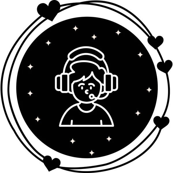 Müşteri Hizmetleri Ajanı Simgesi, vektör illüstrasyonu