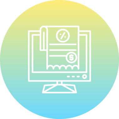 Beyaz Arkaplanda Fatura Simgesi olan Lcd Ekranı