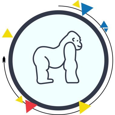 Goril çizgi film ikonunun vektör illüstrasyonu