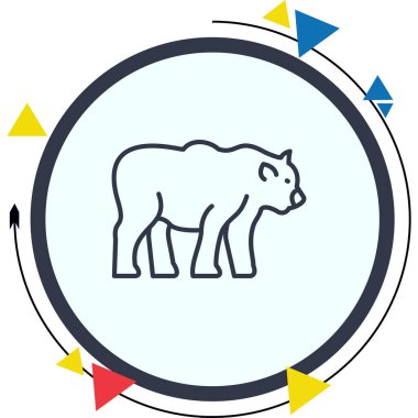 Ayı hayvan vahşi yaşam ikonu ana hatlarıyla