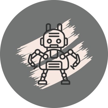Robot çizgi simgesi, vektör illüstrasyonu