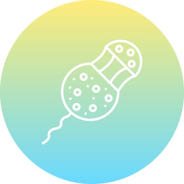 Jimnastik salonu Dinoflagella alga simgesi, basit çizgi illüstrasyonu