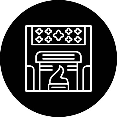 Şömine Ağı simgesi, vektör basit illüstrasyon