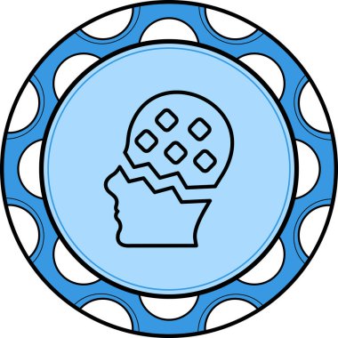 Yapay zeka satırı simgesi, vektör çizim