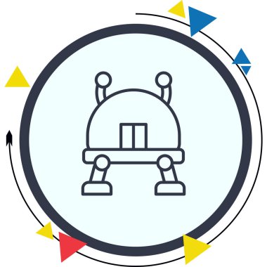 Modern uzay gemisi simgesinin vektör çizimi