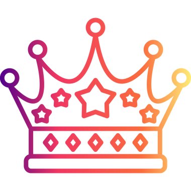 Taç satırı simgesi, vektör çizim