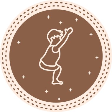 Sandalye Pozu simgesi. Uygulamalar için basit yoga logosu