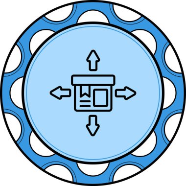 Dağıtım web simgesi vektör illüstrasyonu